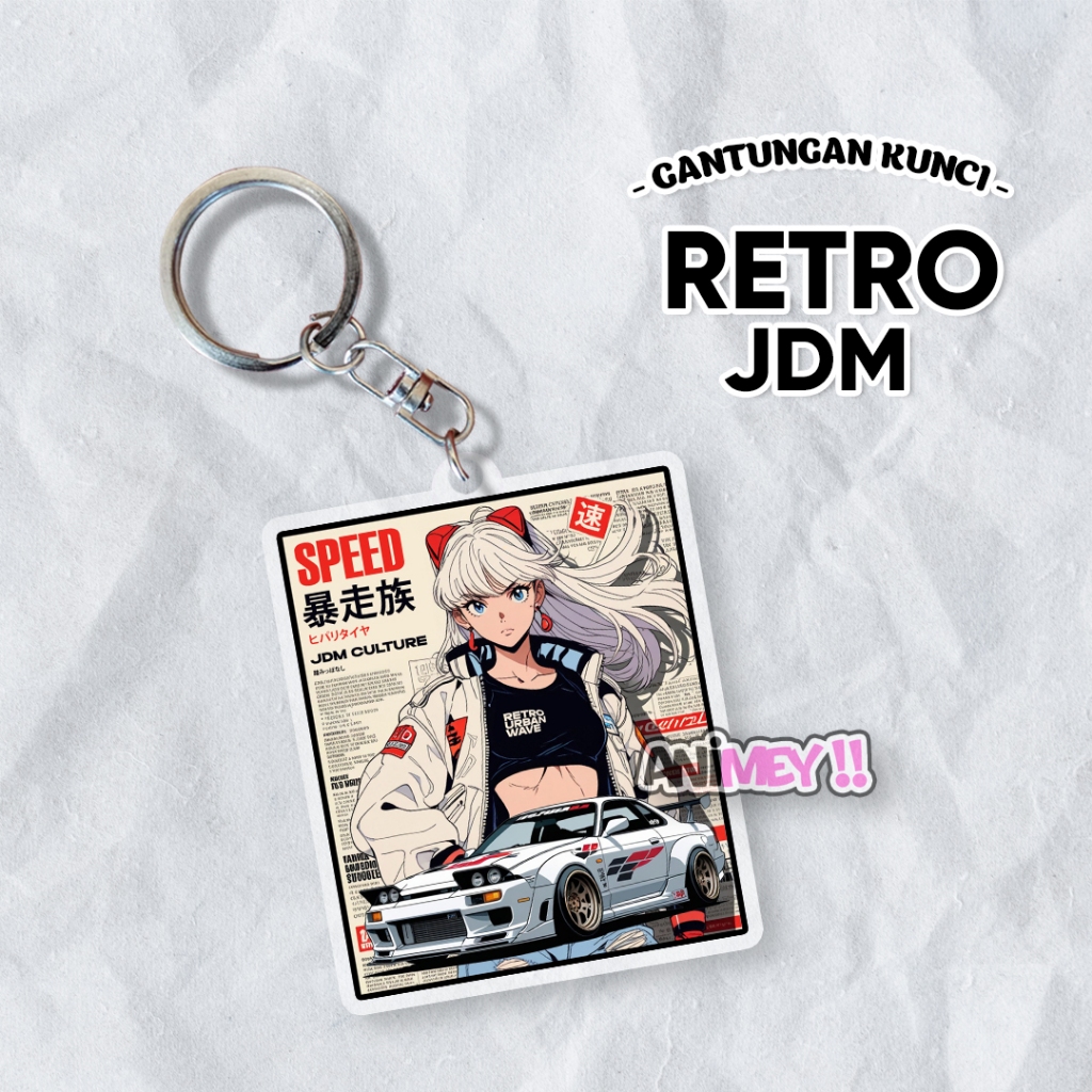 GANTUNGAN JDM Cars พวงกุญแจย้อนยุค / พวงกุญแจย้อนยุค JDM / พวงกุญแจอะคริลิคย้อนยุค