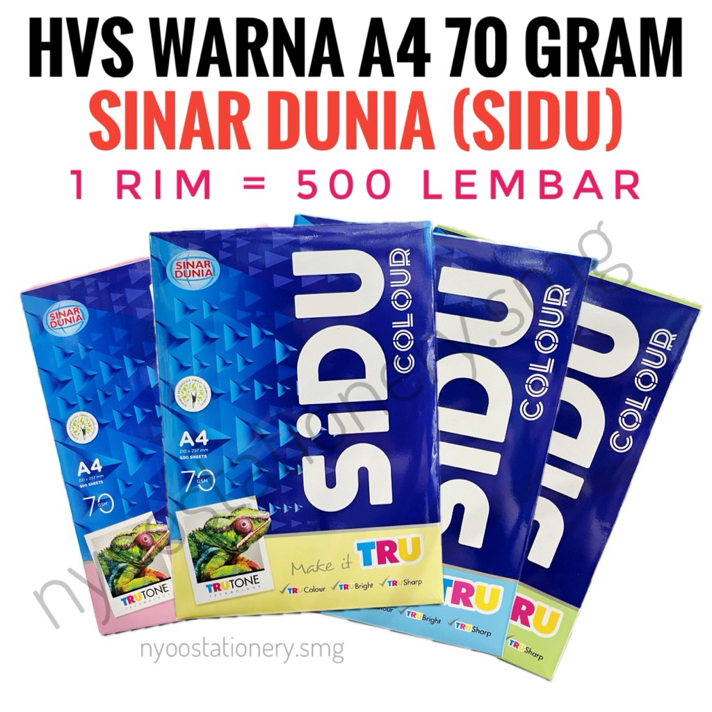HIJAU MERAH (1 RIM = 500 แผ่น) A4 70 GRAM HVS กระดาษใน SINAR DUNIA SIDU สีชมพูสีเขียวสีเหลืองสีฟ้าสี