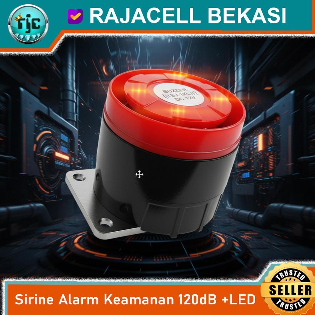 Siren Alarm Security Siren 12V 24V 220V 120dB มาพร้อมไฟ LED Flasher Alarm Fire