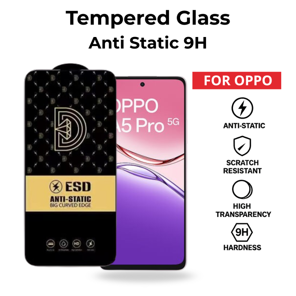 กระจกนิรภัย Anti Static Oppo Series Full Cover 9H BIg โค้งขายส่ง