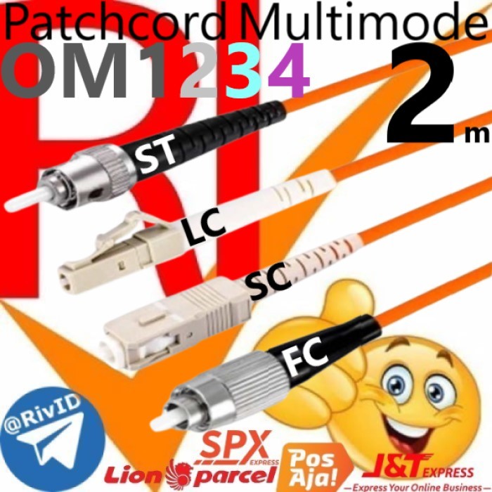 Patchcord 2m FC LC SC ST Multimode OM1 OM2 Om3 Om4 Patch Cord 2 เมตร Fiber Optic Multi Mode Simplex