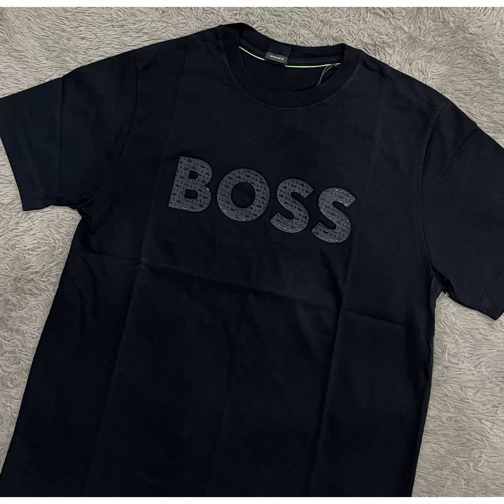 MERAH B05s เสื้อยืดแบรนด์นูนยางสีดําแดง