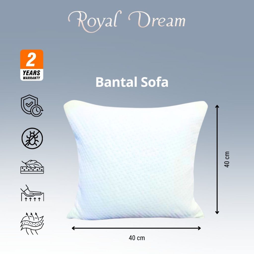 Premium Memory foam Sofa Cushion ขนาด 40 x 40 Keniting Fabric Cover By ROYAL DREAM