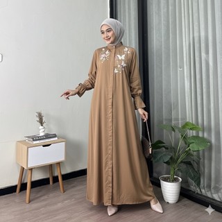 Nagita Dress Gamis Bordir Bahan Rayon Twill Signature  Tebal dan Adem