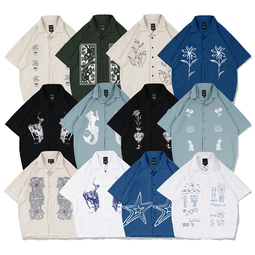 KEMEJA [N012452] Full Frint Distro Shirt with Water Fish Motif TNA