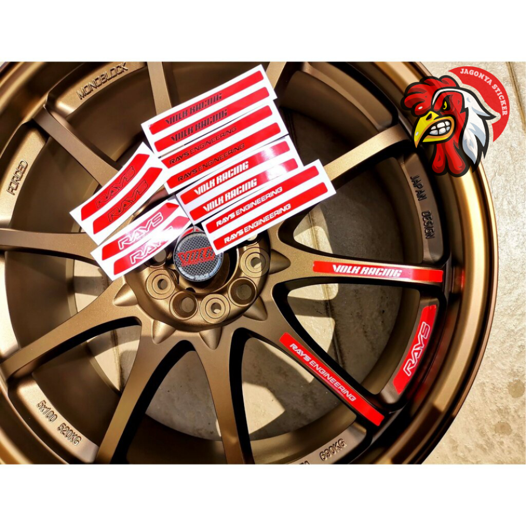 12pcs สติกเกอร์ขอบรถ ce28 sl สติกเกอร์ขอบรถ volk racing rens engiring ce28 sl