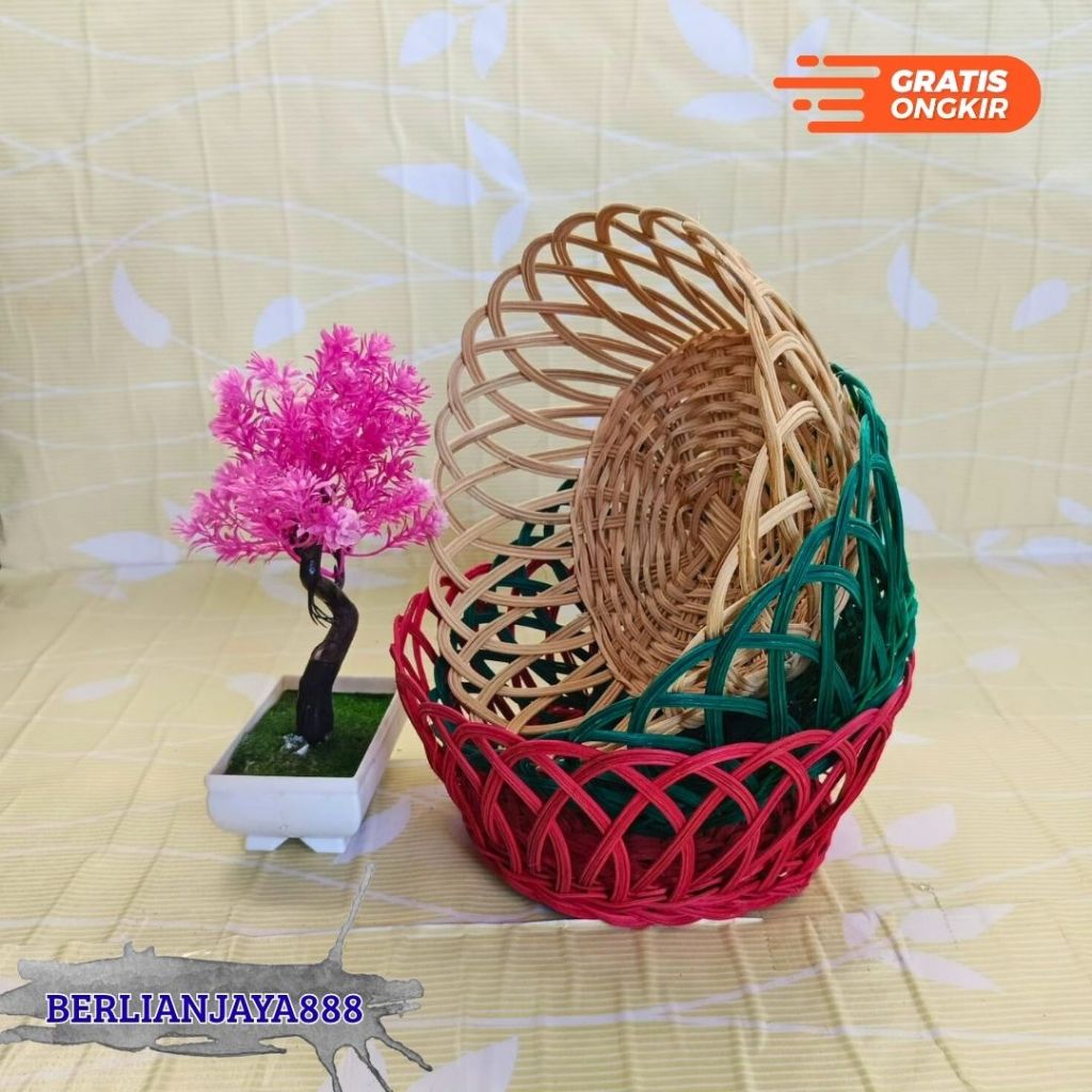 KIRING FRUIT BASKET KIRING RATTAN FRUIT BASKET สีและธรรมชาติ