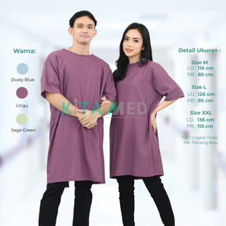 KATUN KITAMED JKT เสื้อผ้าผู้ป่วยมีผูกหลัง ประหยัด ผ้าฝ้าย ใส่สบาย มัลติฟังก์ชั่น ส่งทันทีสําหรับผู้สูงอายุ หลังผ่าตัด มีให้เลือกหลากหลายสี Dusty Blue Edition