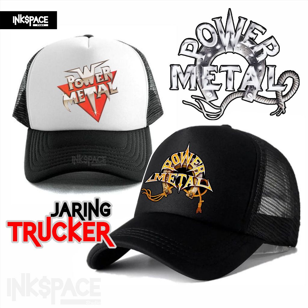 Power Metal Mesh Trucker Hat Baseball Cap Metal Band Men Women
