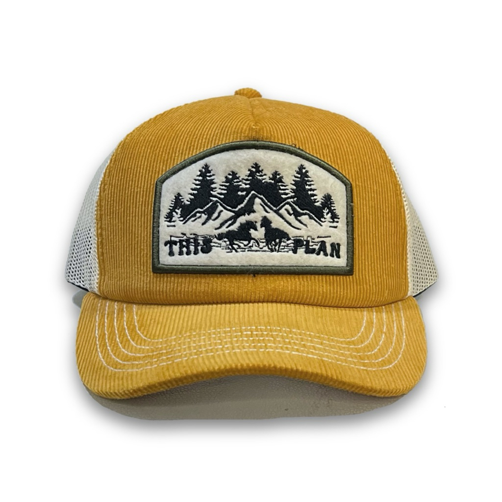 หมวก Corduroy Mesh Trucker Mustard Mountain Thisplan