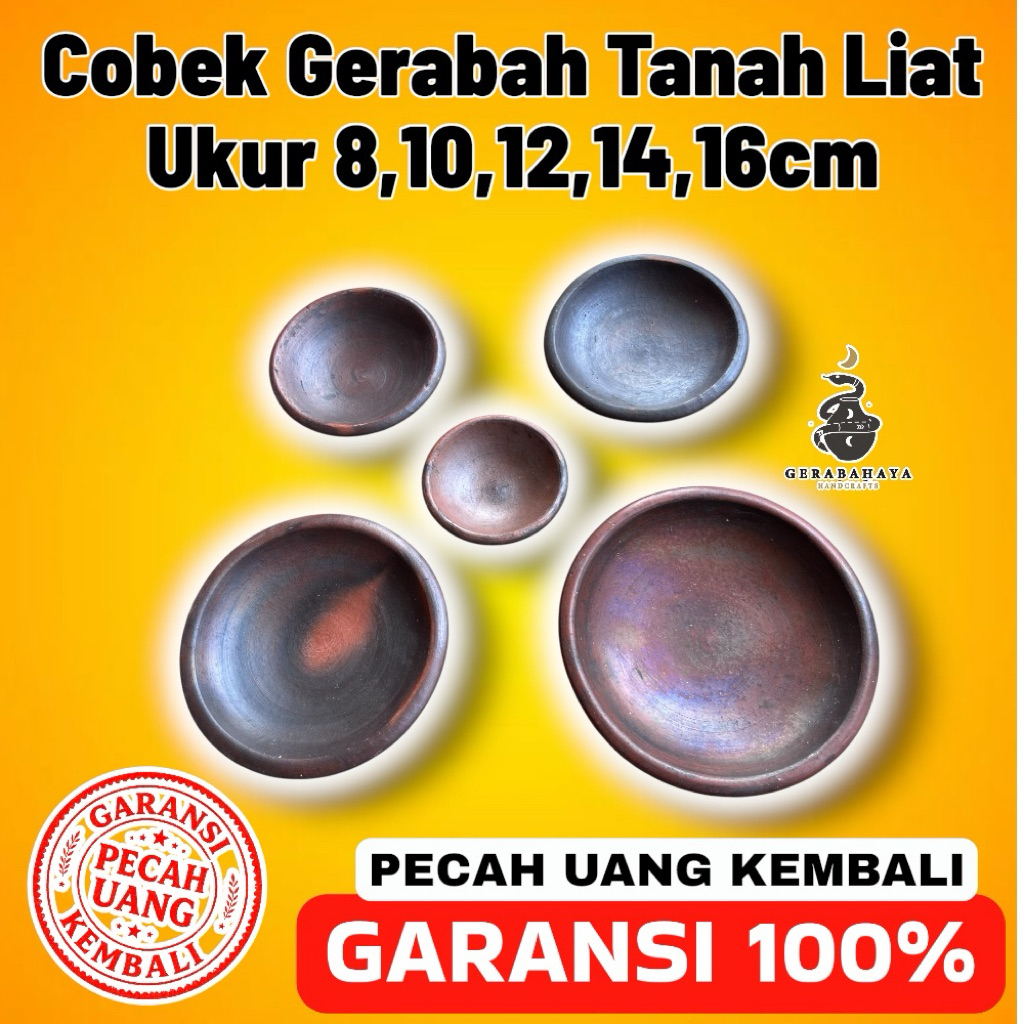 ครกและสาก 8,10,12,14,16 ซม. จานเครื่องปั้นดินเผาดินเผา Coek Layah