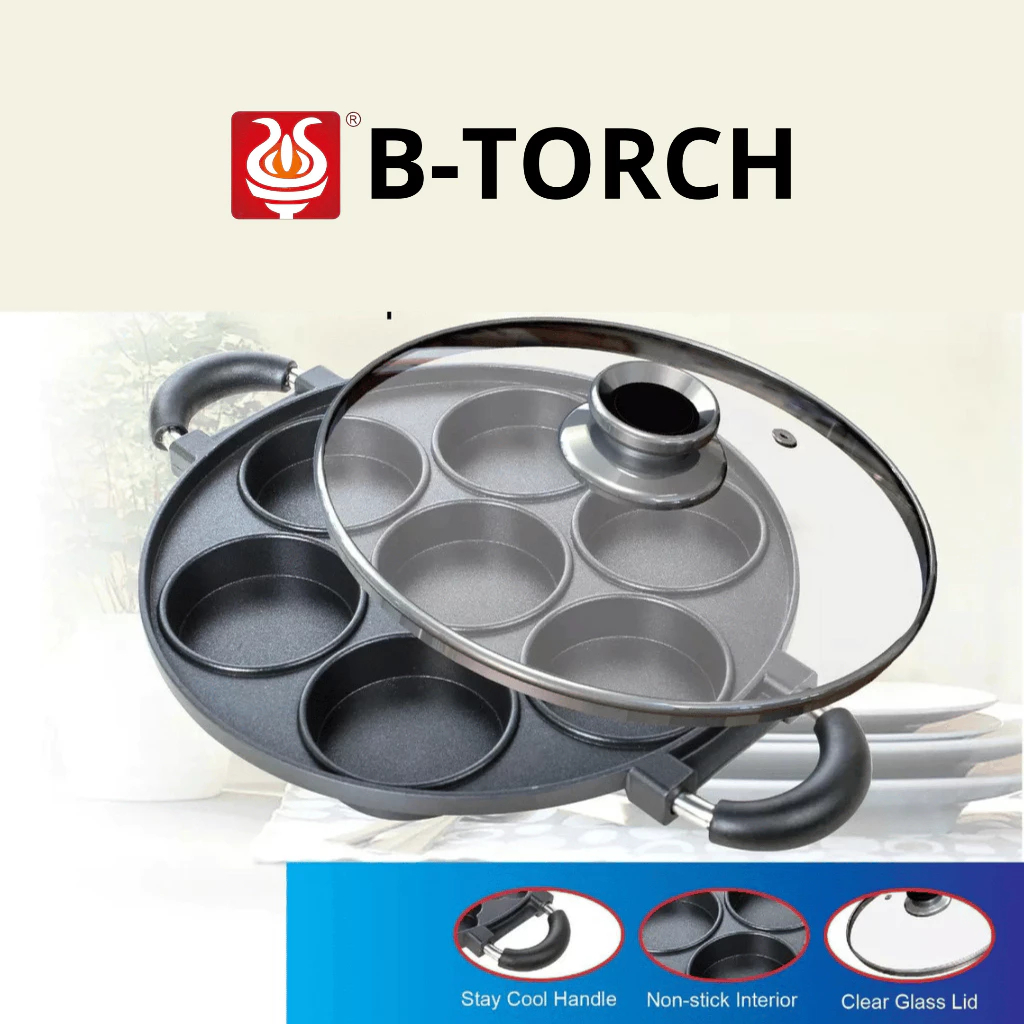 B-TORCH 7-HOLE FLAT EGG CAKE MOLD SNACK CAKE DORAYAKI MARTABAK MINI MAKER NON-STICK