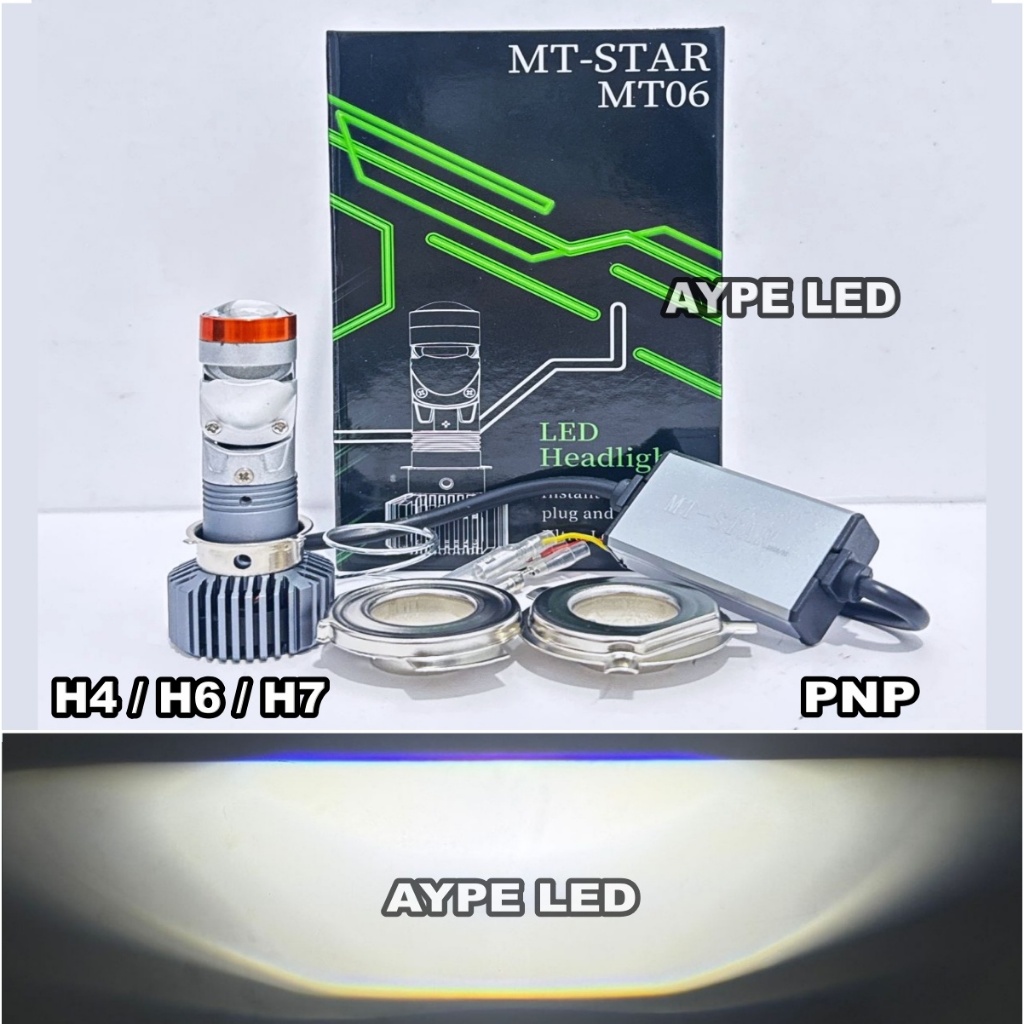 CAHAYA H6 H4 H7 MT06 MT-STAR 41 วัตต์ไฟหน้าบิลแบนตัดมินิโปรเจคเตอร์ H6 MT06