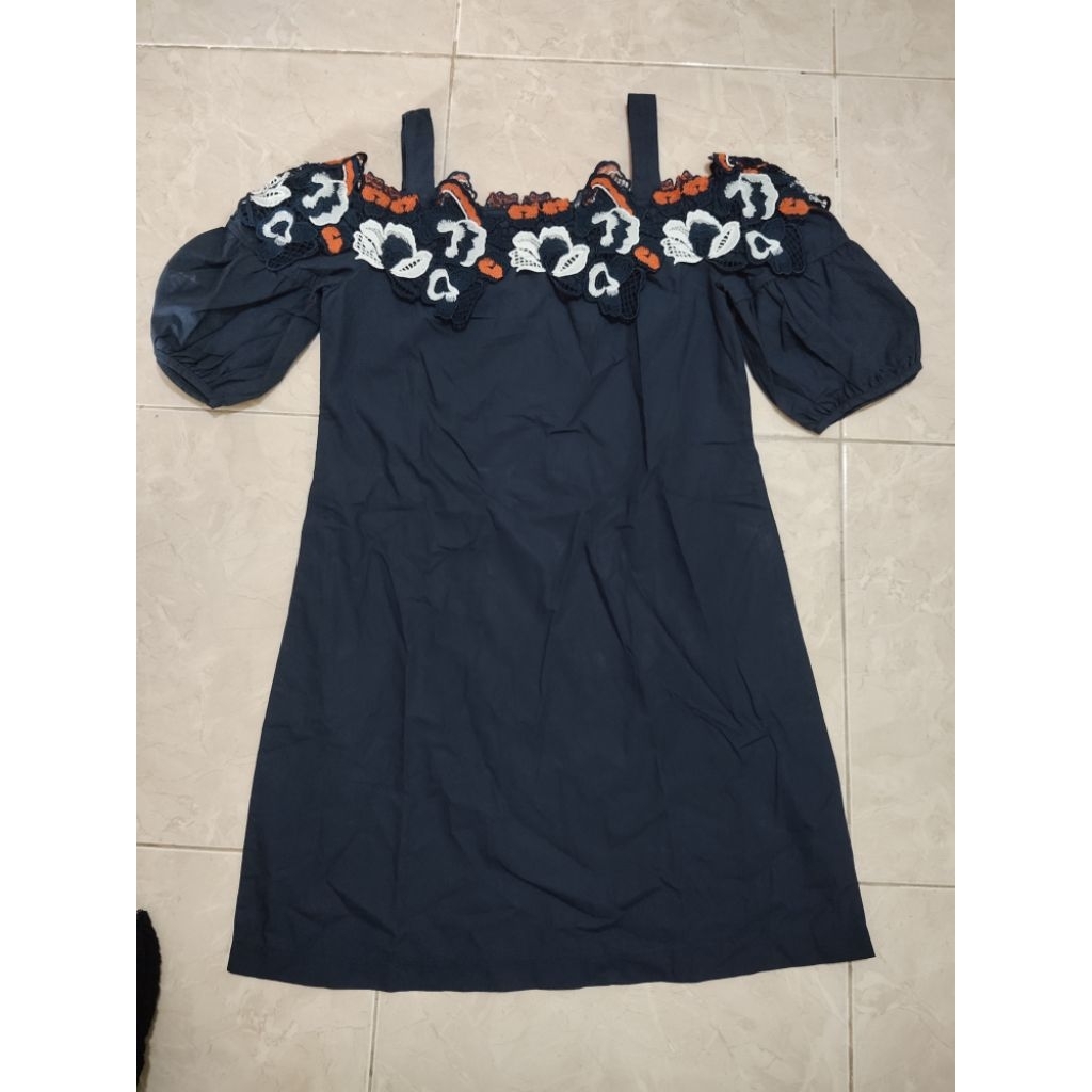 ชุดเดรส N/z สีกรมท่า motif Size s / 85kP88Ld88