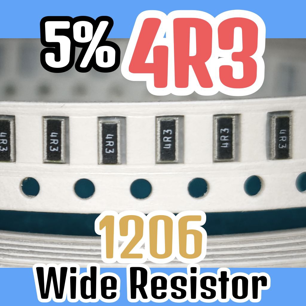 10 ชิ้นชิป WIDE RESISTOR smd 4R3 5% ขนาด 1206 3216 (WIDE) 4.3ohm 4.3 โอห์ม 4.3 โอห์ม