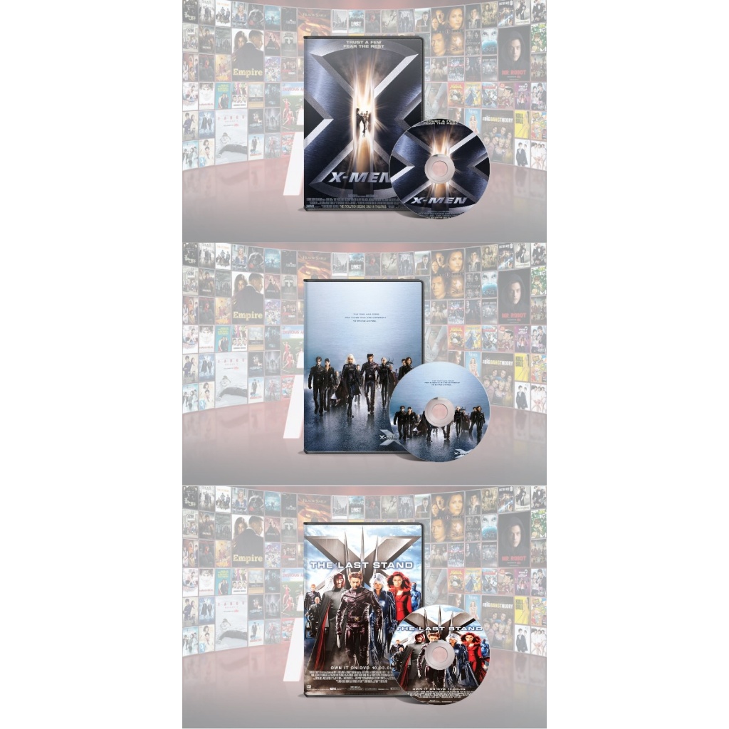 DVD X-Men (2000) + DVD X2 (2003) + DVD X-Men The Last Stand (2006)