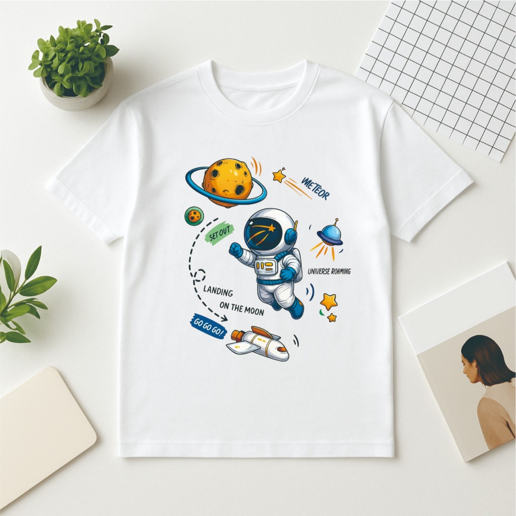 KATUN ATUMFASHION - เสื้อยืดพรีเมี่ยม COTTON ASTRONAUTS CHARACTER - T1