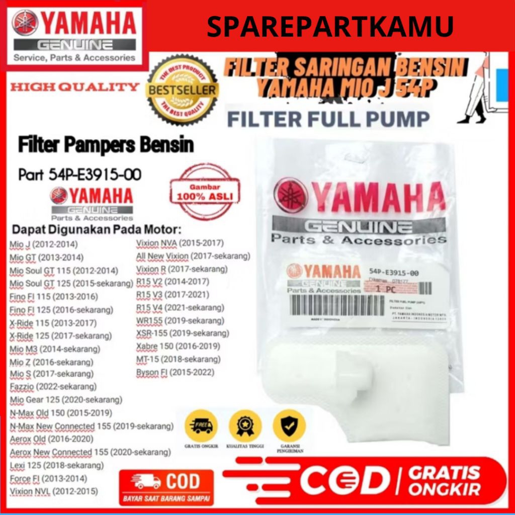 GASTOLINE FILTER PAMPERS PEMPES YAMAHA MIO J SOUL GT FINO VIXION ใหม่ NVL LED R15 V1 V2 V3 V4 JUPITE