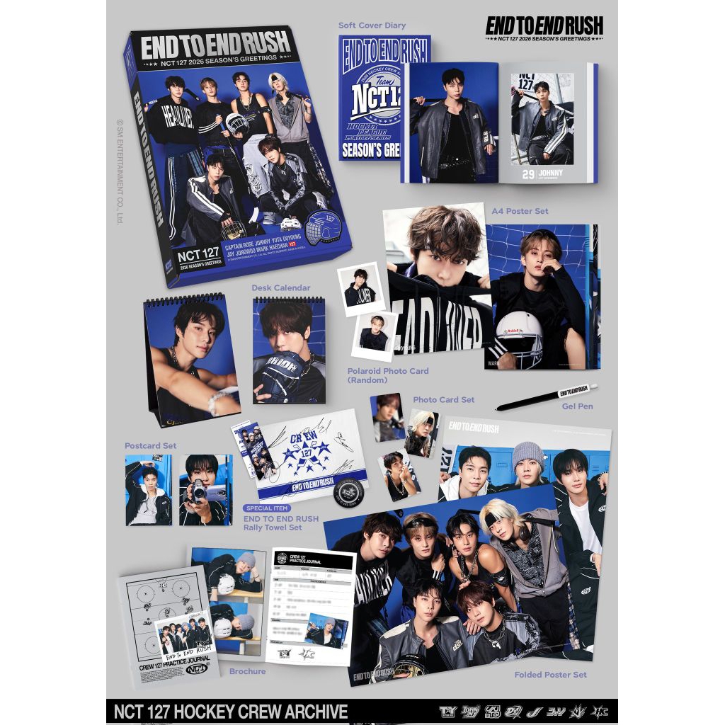 OPEN SHARING SEASON GREETING NCT 127 2025 POB KTOWN4U JOHNNY YUTA DOYOUNG MARK HAECHAN