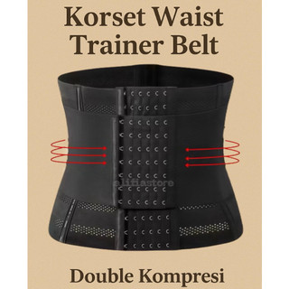 Korset Waist Trainer Dengan Belt Kompresi Extra Korset Pelangsing