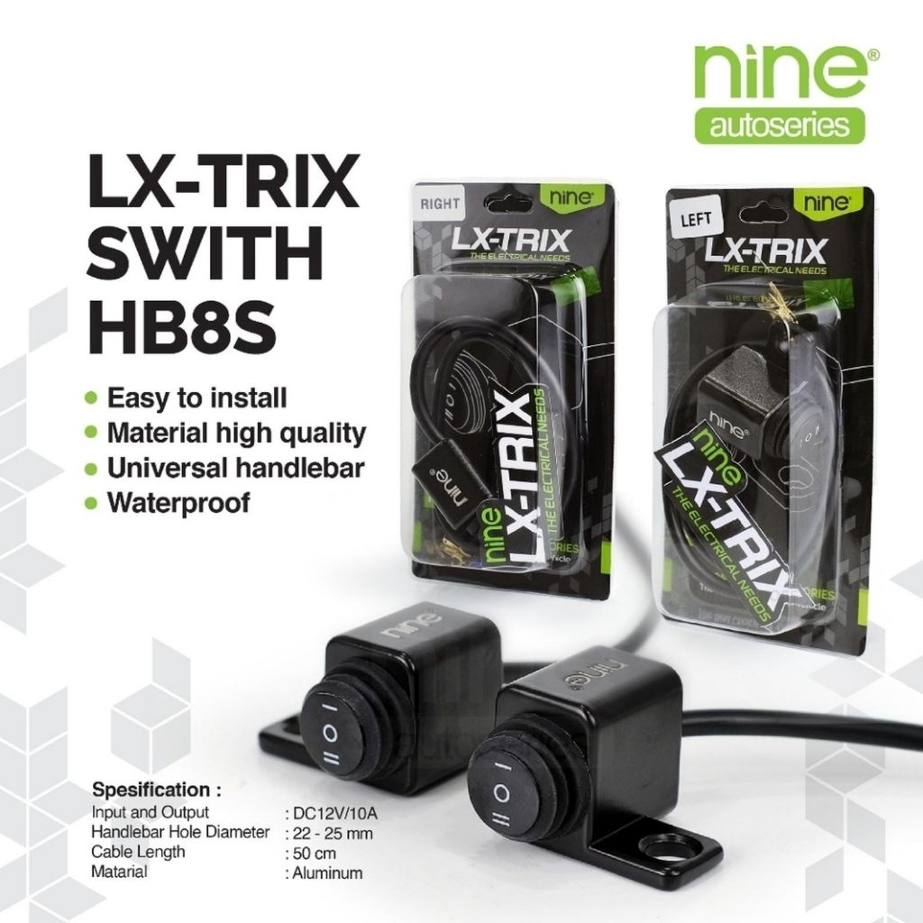 LX-TRIX HB8S - สวิตช์ไฟรถยนต์และรถจักรยานยนต์โดย Nine Autoseries