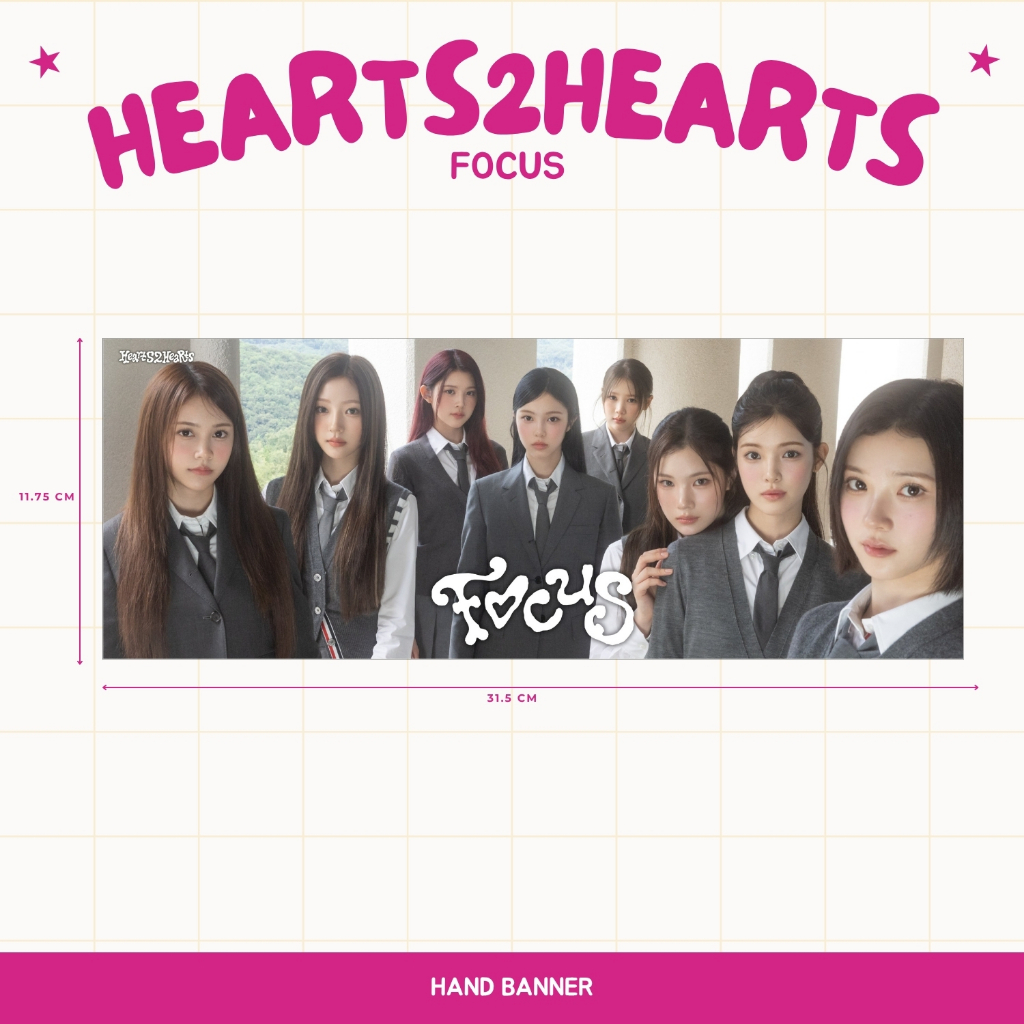 HOLOGRAM HAND BANNER HEARTS2HEARTS FOCUS HANDBANNER KPOP UNOFFICIAL H2H CARMEN JIWOO YUHA JUUN ANA