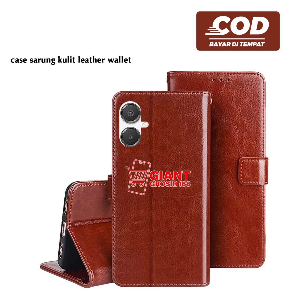 Flip Case Leather Book Cover Leather Material + Wallet Case Samsung A06 5G Samsung A06 4G Samsung A0