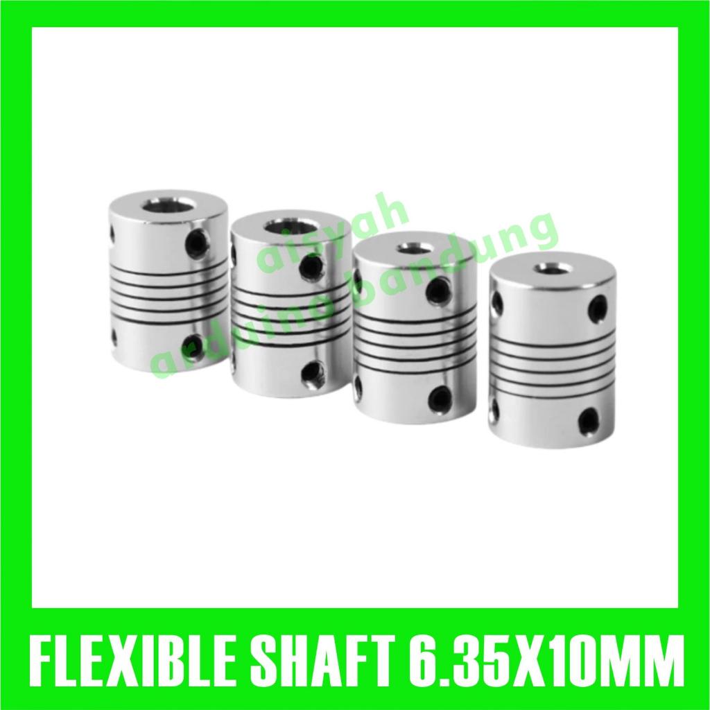 เพลาแบบยืดหยุ่น 6.35x10 มม. ข้อต่อมอเตอร์ CNC Coupler D19L25