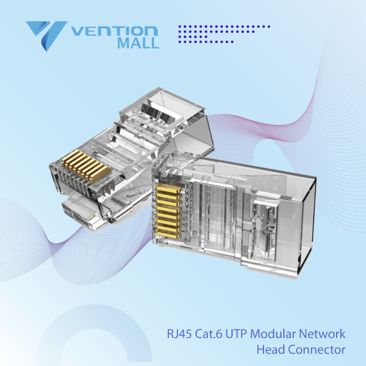 Vention LAN Connector RJ45 Cat6 UTP Modular Gigabit Jack Plug Connector CAT6A