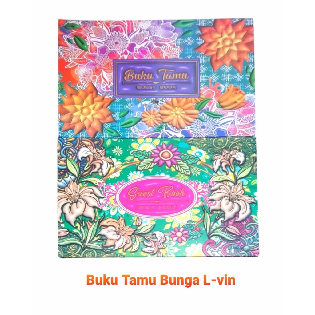 ปกแข็ง L VIN GUEST BOOK / SEMINAR / FORMAL GUEST BOOK ดอกไม้ BATIK