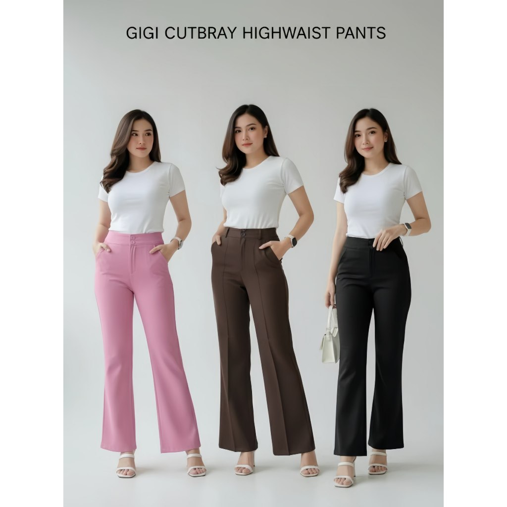 Gigi Cutbray Highwaist Pants/Cutbray Flare Pants สําหรับผู้หญิง