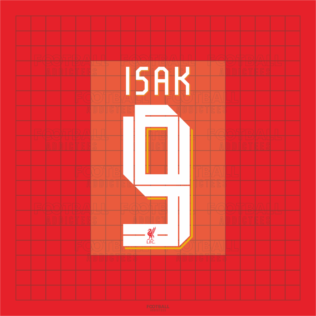 ชุดชื่อหมายเลข NNS ชื่อกลับหมายเลข Alexander Isak 9 Jersey Liverpool Cup Home