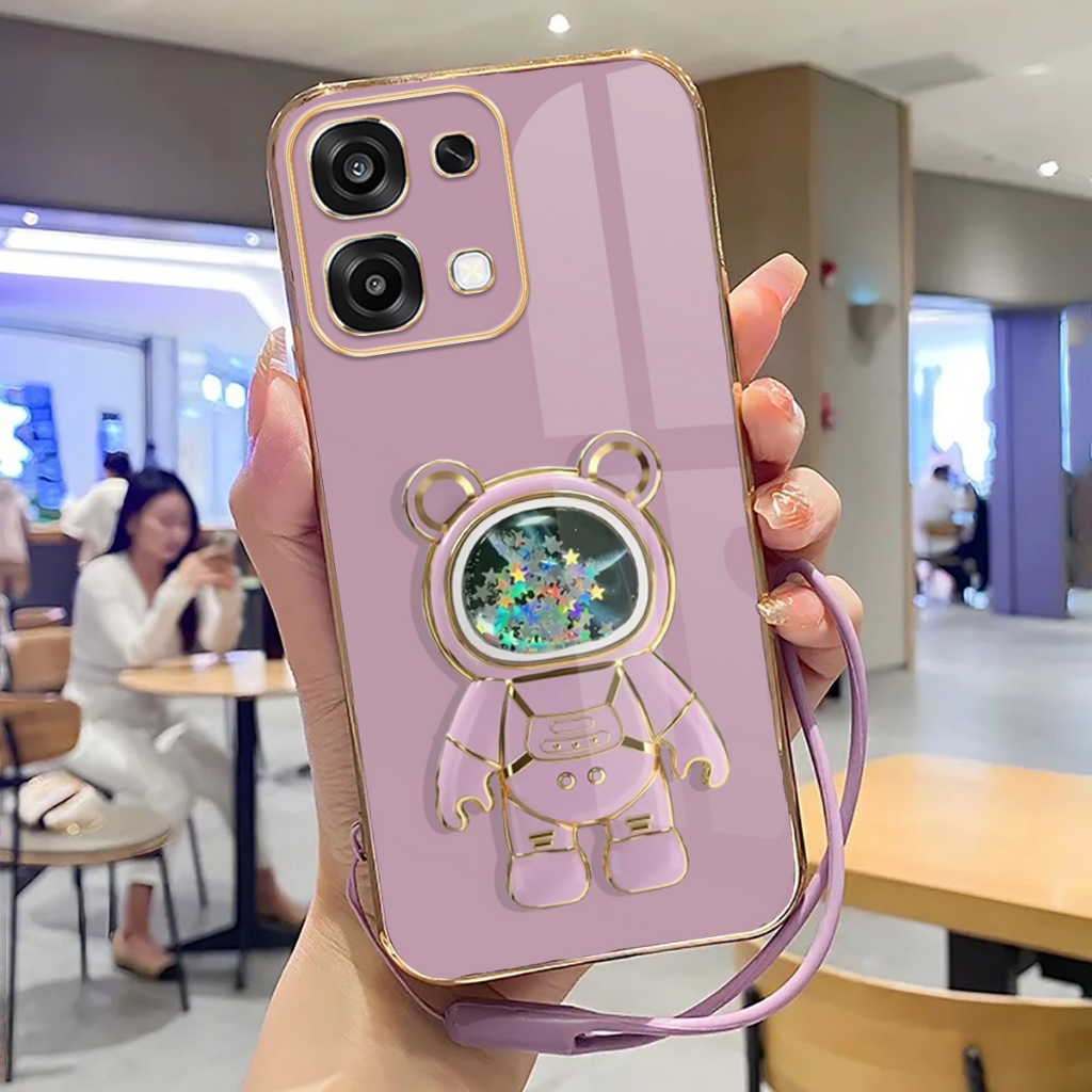 Oppo A6, A6 Pro Softcase Stand Holder Mirror Silicone Luxury Plating