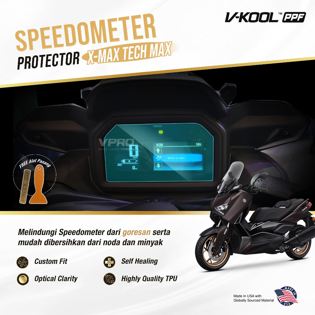 VKOOL PPF มอเตอร์วัดความเร็ว Yamaha XMAX TECHMAX / X-MAX | รถมอเตอร์ไซค์กันรอย