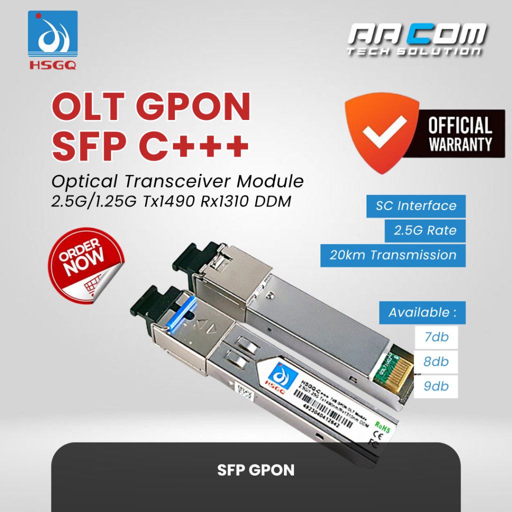 HSGQ SFP GPON OLT โมดูล C+++ 2.5G 1.25G Tx1490 Rx1310