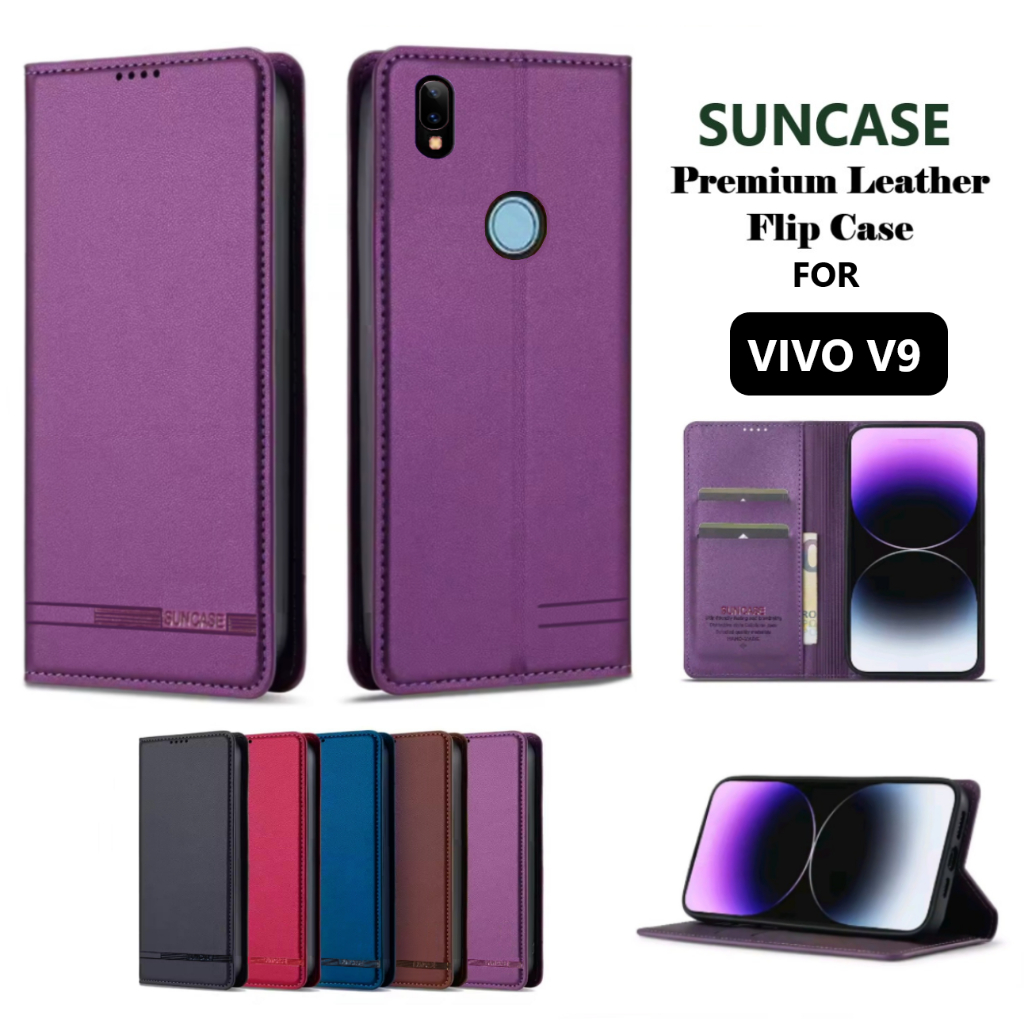FLIP CASE VIVO V9 / VIVO V9 PRO PREMIUM WALLET LEATHER STANDING BACK COVER