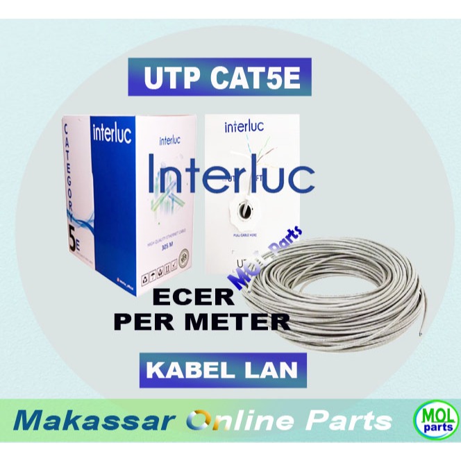 สาย LAN สาย UTP Cat5 Cat 5 Cat5e Cat 5e ขายปลีกต่อเมตร Interluc