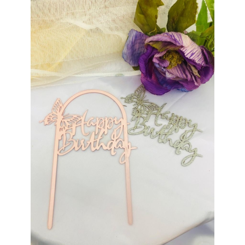 HBD ACRYLIC BUTTERFLY STICK/HBD ACRYLIC/BUTTERFLY THEME ACRYLIC