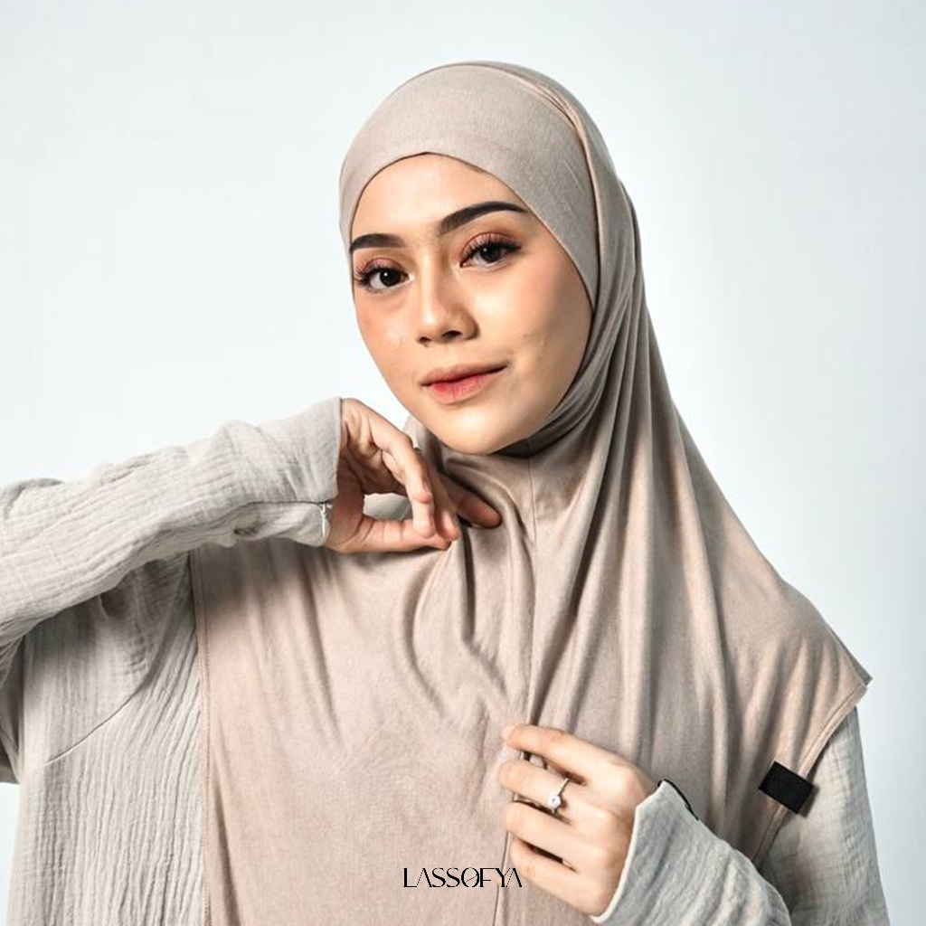 KATUN Lasofya - Hijab Daily Syri Muslimah Cotton Hijab - สีกากี