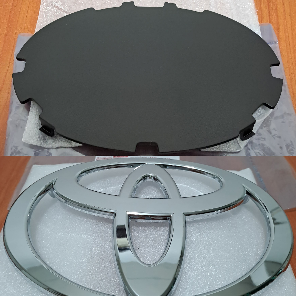 ฐาน + โลโก้สัญลักษณ์ ตะแกรงย่างหม้อน้ํา Toyota Agya GR 75312-BZ140 75311-BZ470 เดิม 1 ชุด