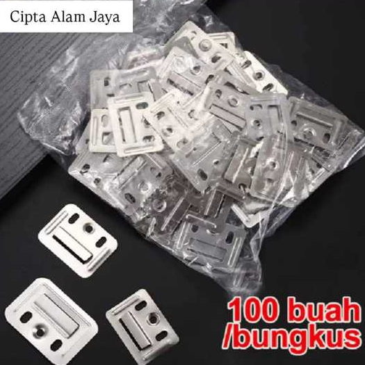 Wpc Wallboard & Wallpole เนื้อหาคลิป 100 / 1 แพ็ค // แผง WPC และแผงผนังบอร์ด Clip 36mm x 50mm / ต่อช