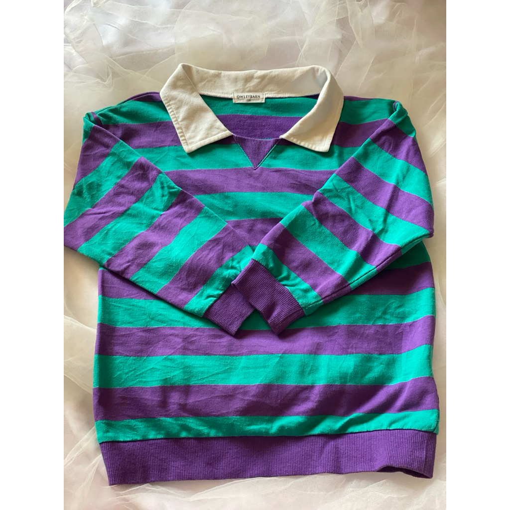 PRELOVED PL เสื้อเชิ้ตคอปกแขนยาวเด็กชายแบรนด์ Owleybarn ขนาด 120 4T 5T 6T