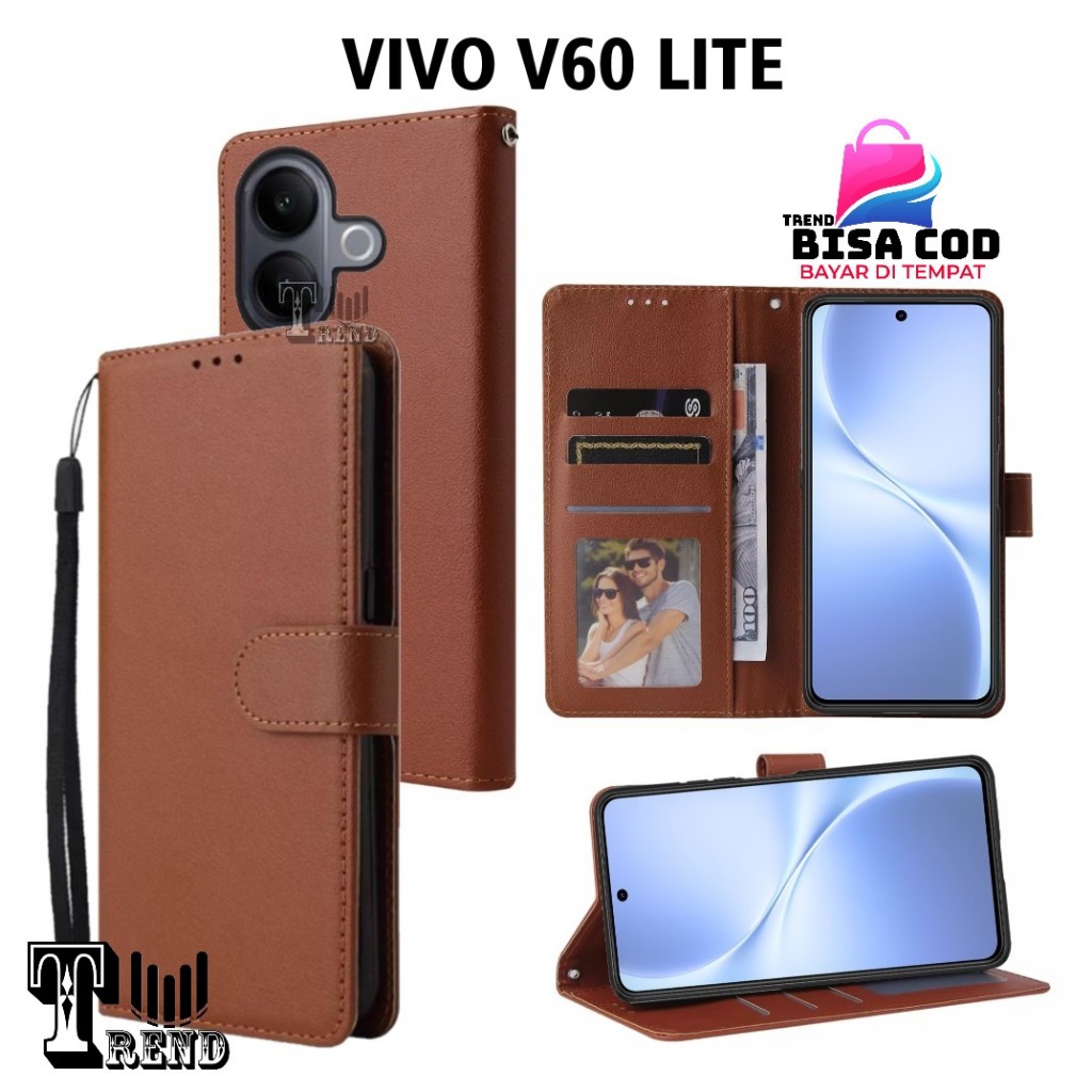 LEATHER CASE FLIP VIVO V60 LITE - เคสหนังสําหรับ VIVO V60 LITE
