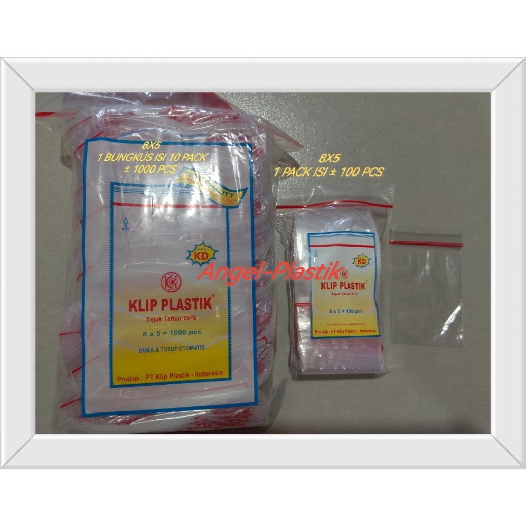 5X8 คลิปพลาสติกซิป Ziplock ขนาด 5X8 ซม. @100 แผ่น