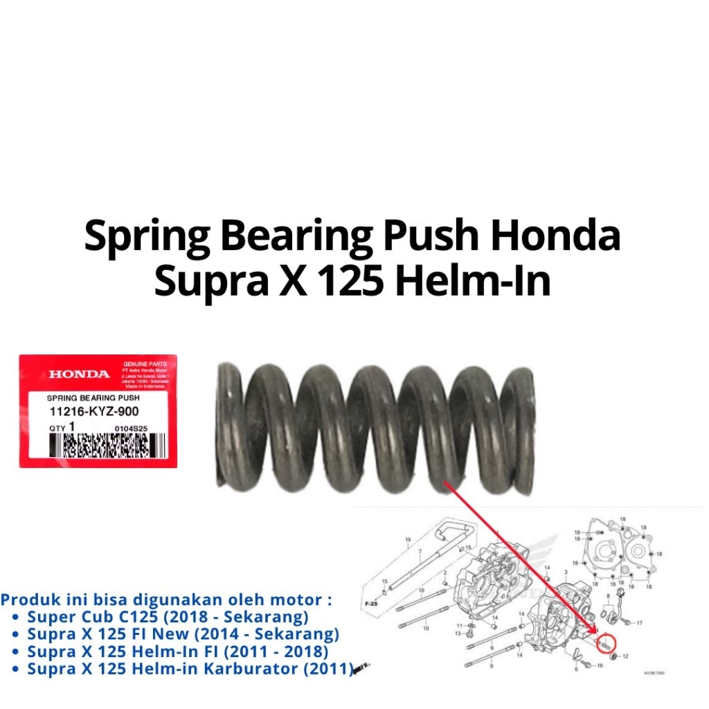 [AHM] สปริงแบริ่งดัน, สปริงสเปรย์น้ํามัน Honda Supra X 125 FI, New, Supra X 125 Helm-In FI, Supra X 
