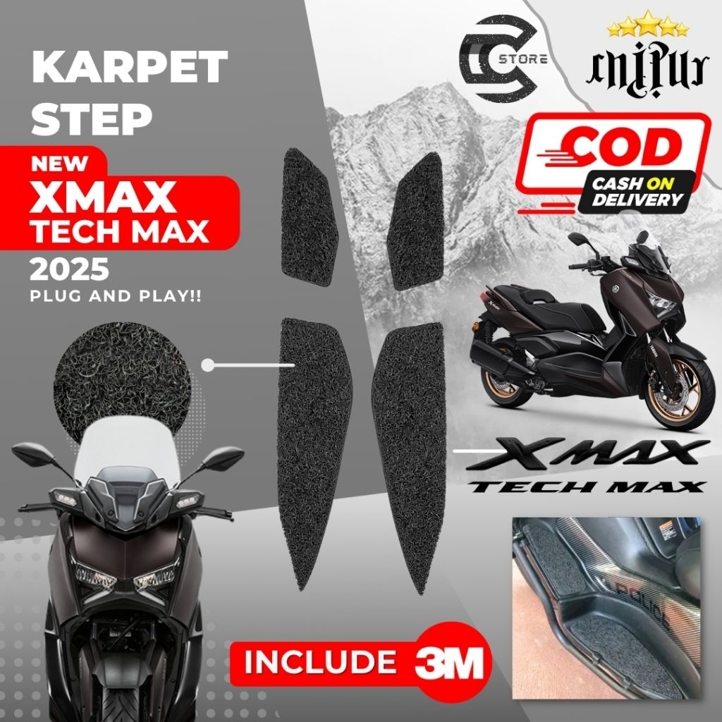 พรม Xmax 250 Tech Max 2025 / พรมก๋วยเตี๋ยว Xmax TECHMAX / พื้น Xmax Tech Max Step / Yamaha Xmax