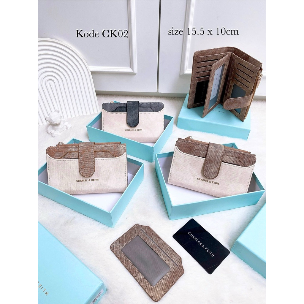 Womens Medium Wallet Branded Folding Wallet CK02 Freebox