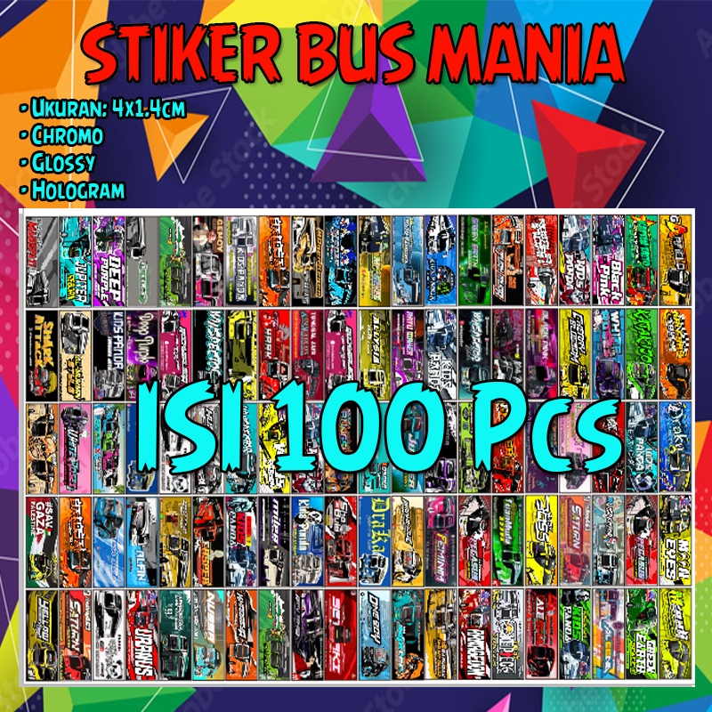 สติ๊กเกอร์ Basuri Bus, สติ๊กเกอร์ Bus Mania, สติ๊กเกอร์ Telolet Landscape Bus 100 ชิ้น ล่าสุด