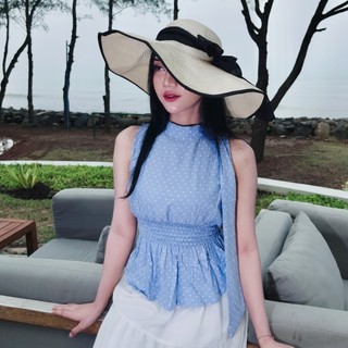 NONA Polkadot Halterneck - sleveeless top - atasan wanita motif polkadot