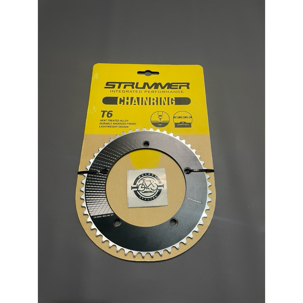 Chainring Strummer 51T BCD 144 CNC Symmetric แก้ไขความเร็วเดียว